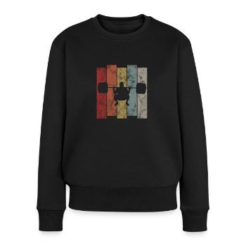 Musculation Bodybuilder GYM Fitnessstudio Retro - Pull Premium bio Femme - noir - Devant - Julia (174cm)