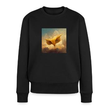 Aufsteigender Goldener Vogel - Frauen Premium Bio Pullover - Schwarz - Vorne - Julia (174cm)