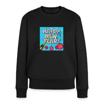 Frohes neues Jahr! - Frauen Premium Bio Pullover - Schwarz - Vorne - Julia (174cm)