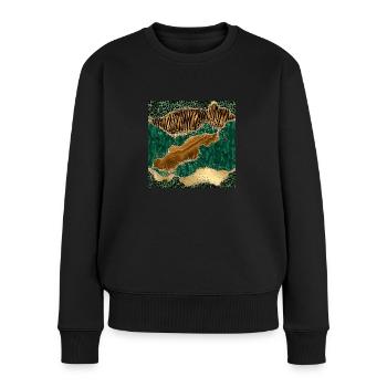 Modèle d’animaux sauvages - Pull Premium bio Femme - noir - Devant - Julia (174cm)