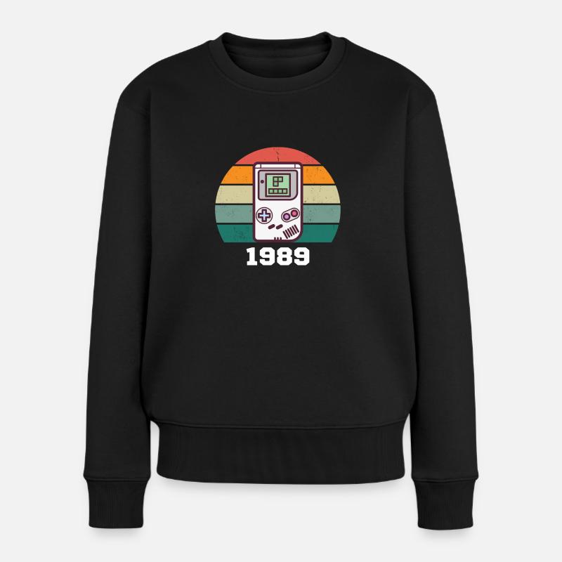 RETRO GAMER 1989 - Frauen Premium Bio Pullover - Schwarz