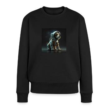 A CUTE PUPPY IN A SPACE SUIT - Women's Premium Organic Jumper - black - Front - Julia (174cm)