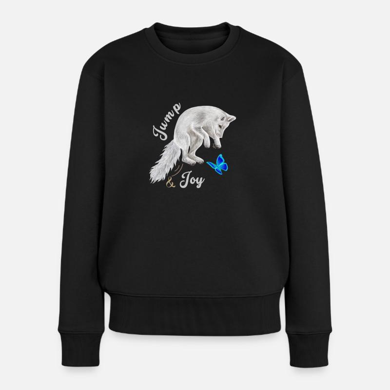 Fox jumping - Women's Premium Organic Jumper - black