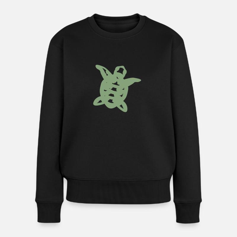 Schildkröte - Frauen Premium Bio Pullover - Schwarz