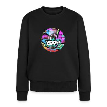 Grafitti Boom Spraydose - Frauen Premium Bio Pullover - Schwarz - Vorne - Julia (174cm)