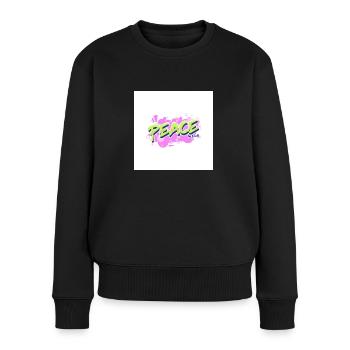 graffiti logo maker featuring bubbly graphics - Frauen Premium Bio Pullover - Schwarz - Vorne - Julia (174cm)