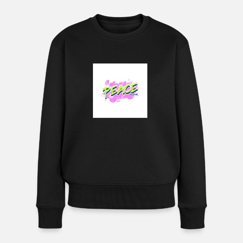 graffiti logo maker featuring bubbly graphics - Frauen Premium Bio Pullover - Schwarz