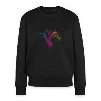 Saxophone Saxophoniste Cadeau - Pull Premium bio Femme - noir - Devant - Julia (174cm)