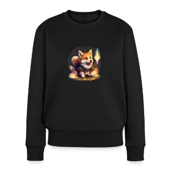 Corgi Druid - Women's Premium Organic Jumper - black - Front - Julia (174cm)