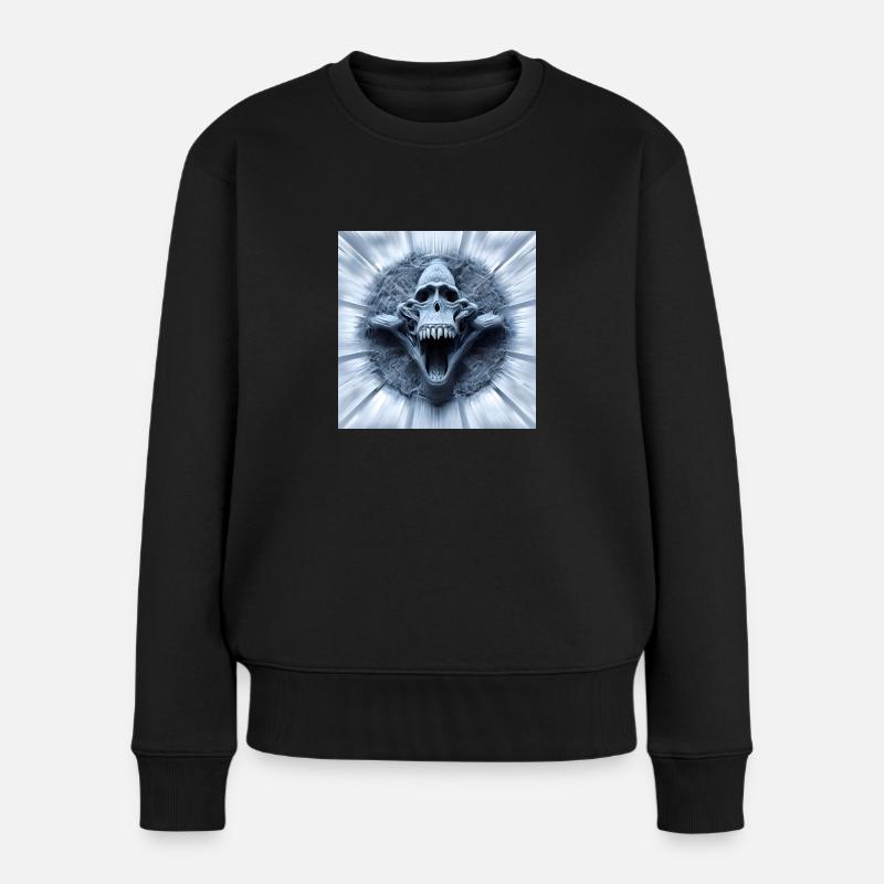 Affenschädel, Monkey Skull, Schädel, Digital Art - Women's Premium Organic Jumper - black