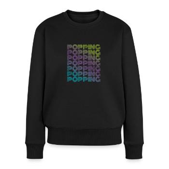 Popping Funk Style Retro - Frauen Premium Bio Pullover - Schwarz - Vorne - Julia (174cm)