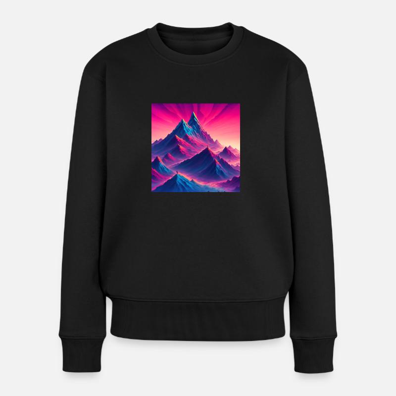 Pic de montagne au lever du soleil - Pull Premium bio Femme - noir
