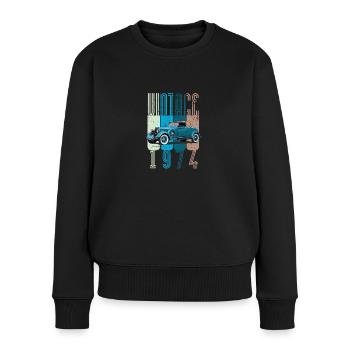 1974 49. Geburtstag - Frauen Premium Bio Pullover - Schwarz - Vorne - Julia (174cm)