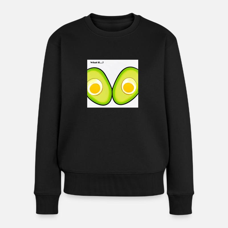 Avocado mit Ei - Frauen Premium Bio Pullover - Schwarz