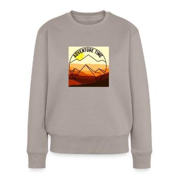 Adventure - Frauen Premium Bio Pullover - Taupe - Vorne - Julia (174cm)