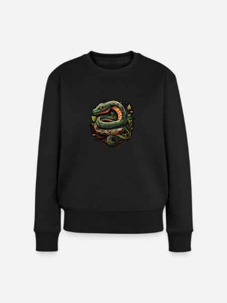 Snake - Women's Premium Organic Jumper - black