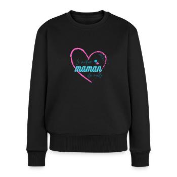 La meilleure maman du monde - Pull Premium bio Femme - noir - Devant - Julia (174cm)