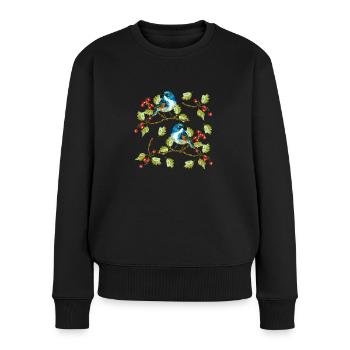 Bunte Vögel - Frauen Premium Bio Pullover - Schwarz - Vorne - Julia (174cm)