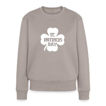 St. Patrick`s Day - Frauen Premium Bio Pullover - Taupe - Vorne - Julia (174cm)