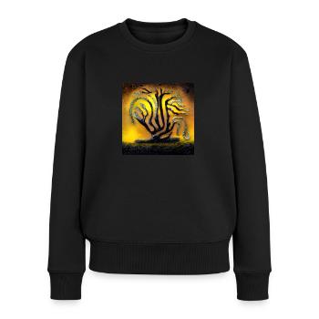 Alter Baum in der Nacht - Frauen Premium Bio Pullover - Schwarz - Vorne - Julia (174cm)