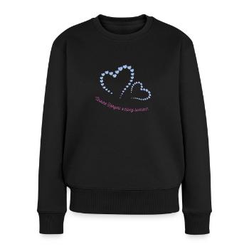 Bayern Herz Duo - Frauen Premium Bio Pullover - Schwarz - Vorne - Julia (174cm)