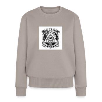 Illuminati-Auge - Frauen Premium Bio Pullover - Taupe - Vorne - Julia (174cm)