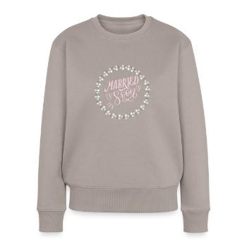 Married Soon - Frauen Premium Bio Pullover - Taupe - Vorne - Julia (174cm)