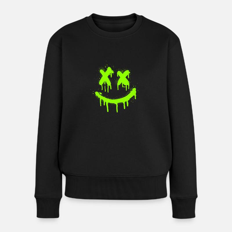 Smile - Frauen Premium Bio Pullover - Schwarz