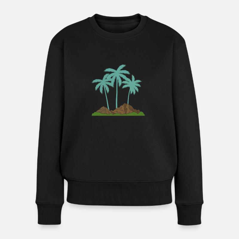 Palmesus - Frauen Premium Bio Pullover - Schwarz