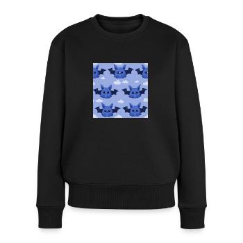 Whimsical Winged Friends: Cute Cartoon Bats - Women's Premium Organic Jumper - black - Front - Julia (174cm)