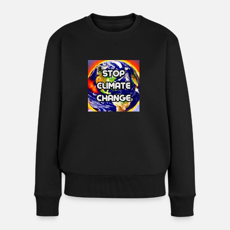 Stop climate change - Women's Premium Organic Jumper - black