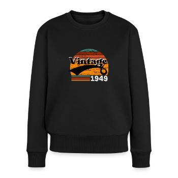 Jahrgang 1949 - Frauen Premium Bio Pullover - Schwarz - Vorne - Julia (174cm)