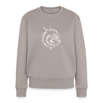 Drache Drachen Fantasie Mythologie - Frauen Premium Bio Pullover - Taupe - Vorne - Julia (174cm)