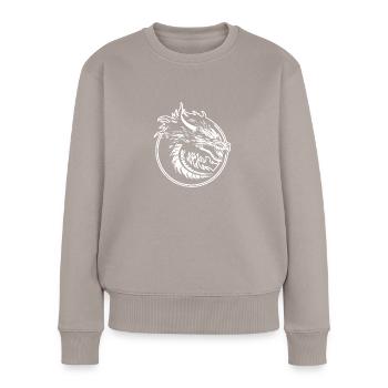 Drache Drachen Fantasie Mythologie - Frauen Premium Bio Pullover - Taupe - Vorne - Julia (174cm)