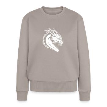 Drache Drachen Fantasie Mythologie - Frauen Premium Bio Pullover - Taupe - Vorne - Julia (174cm)