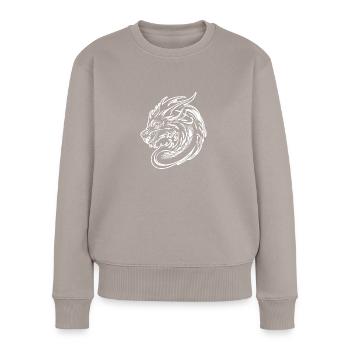 Drache Drachen Fantasie Mythologie - Frauen Premium Bio Pullover - Taupe - Vorne - Julia (174cm)