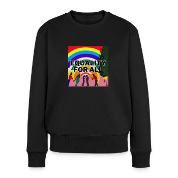 Égalité pour tous - Pull Premium bio Femme - noir - Devant - Julia (174cm)