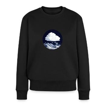 Clouds in blue/white - Women's Premium Organic Jumper - black - Front - Julia (174cm)