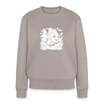 Pêche au poisson Pêche en mer - Pull Premium bio Femme - taupe - Devant - Julia (174cm)