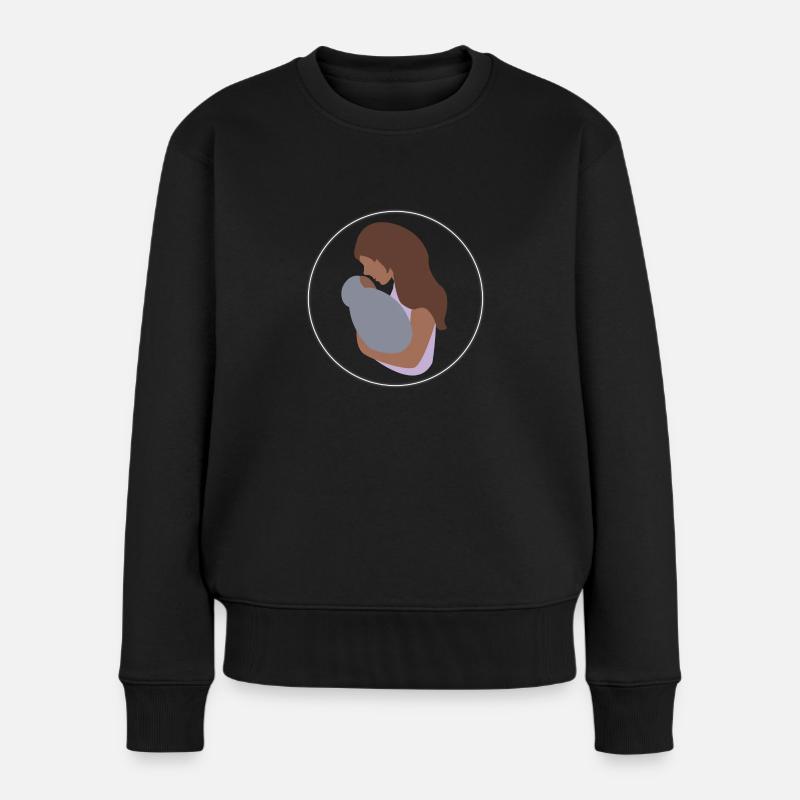 Mama und Kind - Frauen Premium Bio Pullover - Schwarz