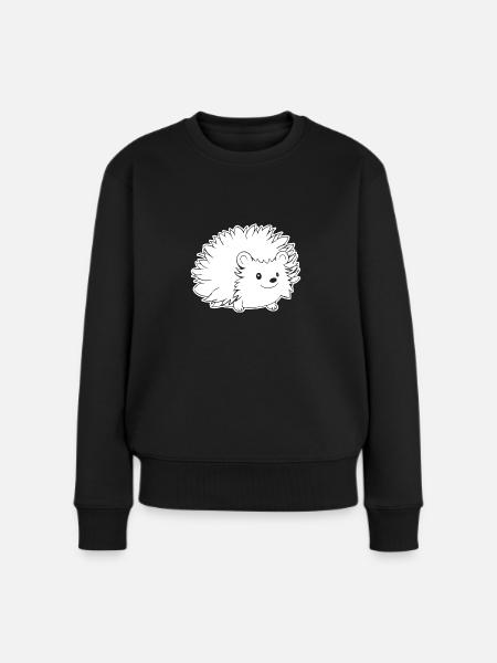 Igel Wald Stachelig Tier - Frauen Premium Bio Pullover - Schwarz