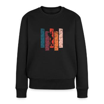 Golf-Geschenk Vintage - Frauen Premium Bio Pullover - Schwarz - Vorne - Julia (174cm)