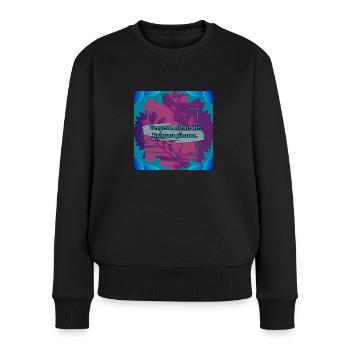 Ruhe Zitat - Frauen Premium Bio Pullover - Schwarz - Vorne - Julia (174cm)