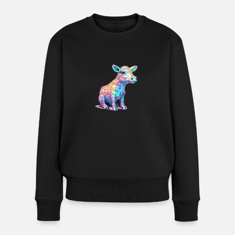 Riko the multicolored calf - Women's Premium Organic Jumper - black