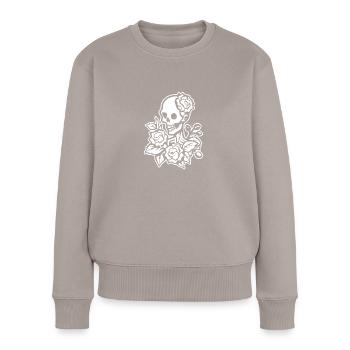 Zombie Untoter Halloween Horror - Frauen Premium Bio Pullover - Taupe - Vorne - Julia (174cm)