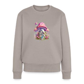 Maison de fées Pizhaus Monde des contes de fées Enfants Imagination - Pull Premium bio Femme - taupe - Devant - Julia (174cm)