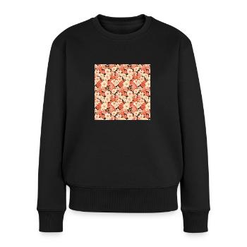 Fleurs sans couture Motif Floral Happy Blossom Art - Pull Premium bio Femme - noir - Devant - Julia (174cm)