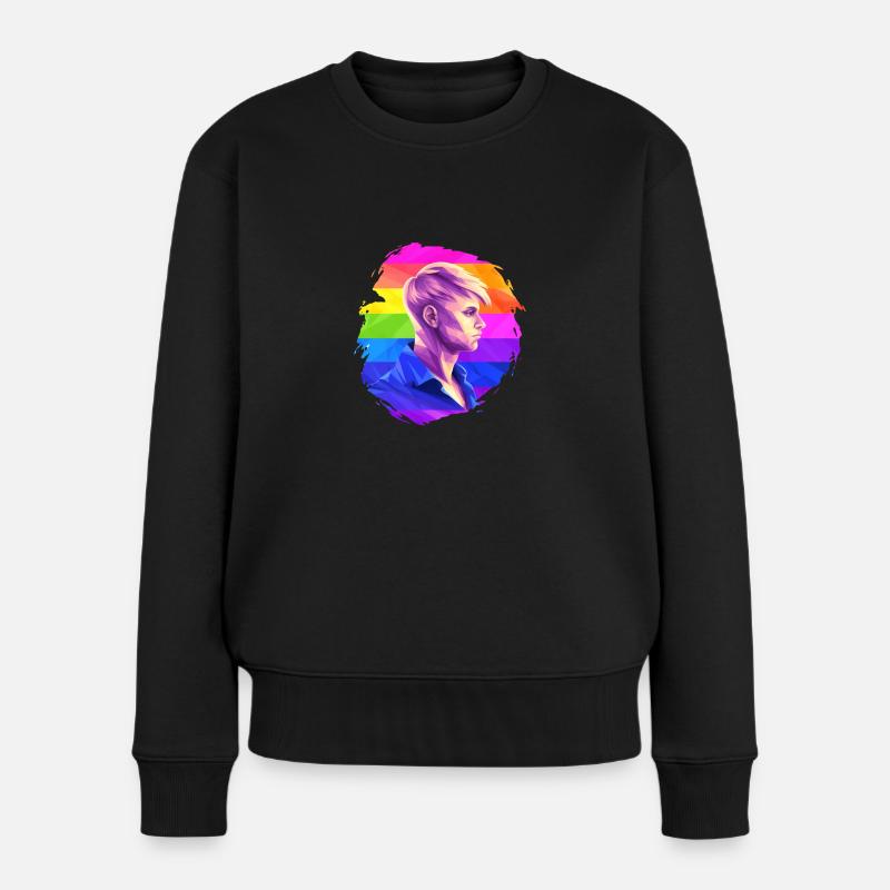 LGBTQAI+ Human / Mensch - Frauen Premium Bio Pullover - Schwarz
