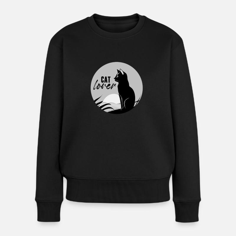 Catlover - Frauen Premium Bio Pullover - Schwarz