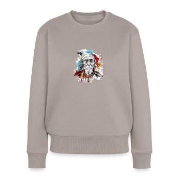 Papy siou - Pull Premium bio Femme - taupe - Devant - Julia (174cm)